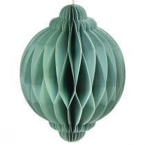 Article Boule de Noël papier oignon turquoise FSC Ø15cm H20cm