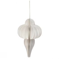 Article Boule décorative en papier blanc forme oignon Ø12cm