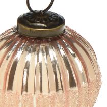 Article Boules de Noël en verre boules en verre rose vintage Ø7cm 6pcs