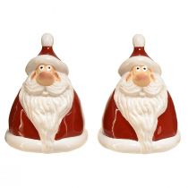 Article Figurine Père Noël rouge 13 cm - Décoration de Noël idéale pour une ambiance festive - 2 pièces