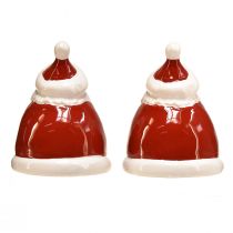 Article Figurine Père Noël rouge 13 cm - Décoration de Noël idéale pour une ambiance festive - 2 pièces