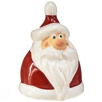 Article Figurine Père Noël en céramique, rouge et blanc, 6,4 cm – Décoration de Noël festive – 6 pcs