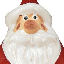 Article Figurine Père Noël en céramique, rouge et blanc, 6,4 cm – Décoration de Noël festive – 6 pcs