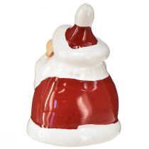 Article Figurine Père Noël en céramique, rouge et blanc, 6,4 cm – Décoration de Noël festive – 6 pcs