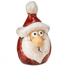 Article Figurine Père Noël en céramique, rouge, 7 cm – Décoration de Noël festive – 6 pcs