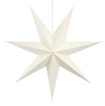 Article Poinsettia blanc étoile en papier pour éclairage 60cm 2pcs