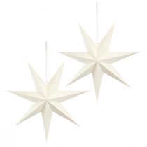 Article Lot de 2 étoiles blanches en papier 60 cm pour décoration lumineuse de Noël