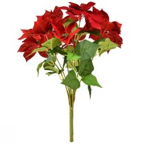 Article Poinsettia Etoile de Noël Artificielle Rouge Vert L57cm