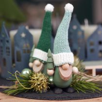 Article Nain de décoration de Noël en bois de nain vert menthe H14cm 6 pcs