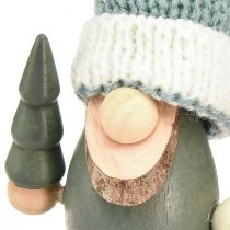 Article Nain de décoration de Noël en bois de nain vert menthe H14cm 6 pcs