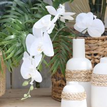 Article Orchidée Phalaenopsis artificielle blanche au toucher réaliste H83 cm