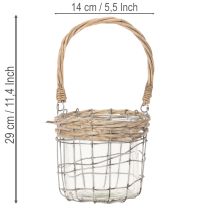 Article Lanterne suspendue, verre, métal, osier, Ø14,5 cm, 2 pièces