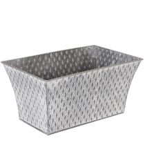 Article Bol en zinc à motif losanges 30 cm × 18 cm H 15 cm