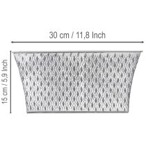 Article Bol en zinc à motif losanges 30 cm × 18 cm H 15 cm