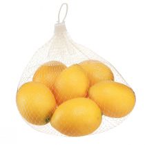 Article Citrons artificiels décoratifs, en plastique jaune, pour la décoration intérieure et les vitrines, Ø 5,5 cm, H 8 cm, lot de 6