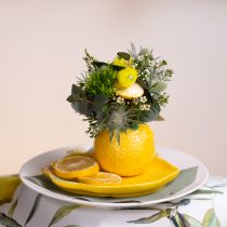 Article Vase décoratif citron pot de fleur en céramique jaune Ø8,5cm