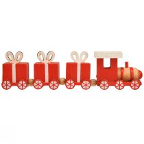 Article Train en bois avec coffrets cadeaux, rouge et blanc, lot de 2, 18x3x4,5 cm - Décoration de Noël