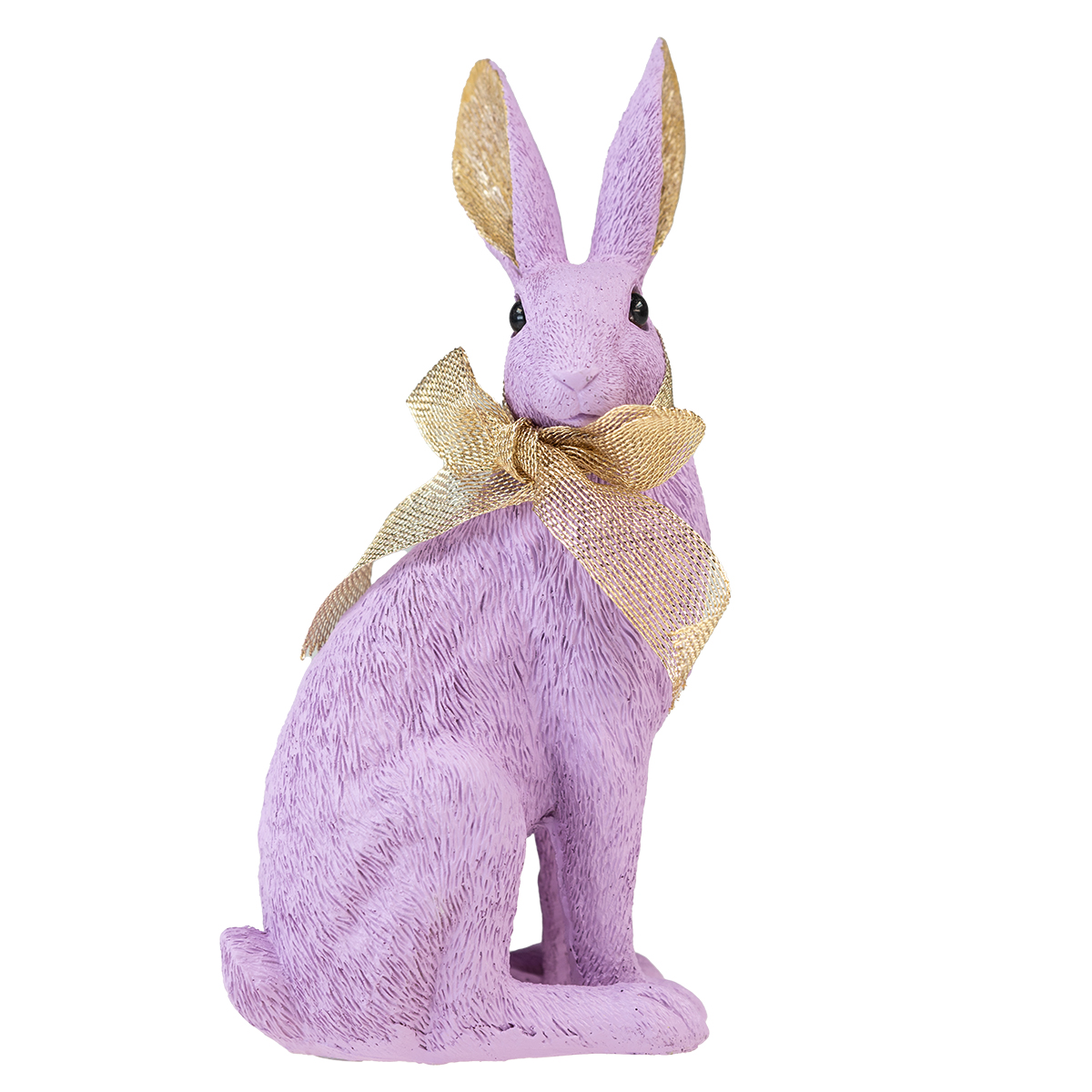 Lapin De Pâques Assis Bien Droit, Figurine Décorative Lapin Floqué, Décoration De