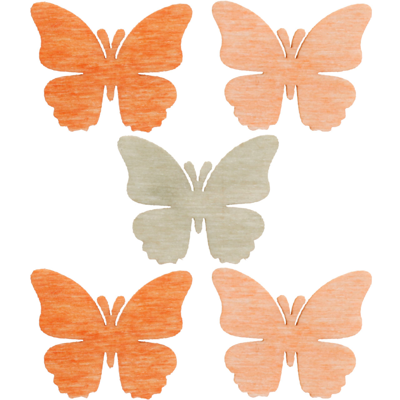 Papillons décoratifs sur plumes en fil vert rose orange  6,5×10cm 12pcs-16051