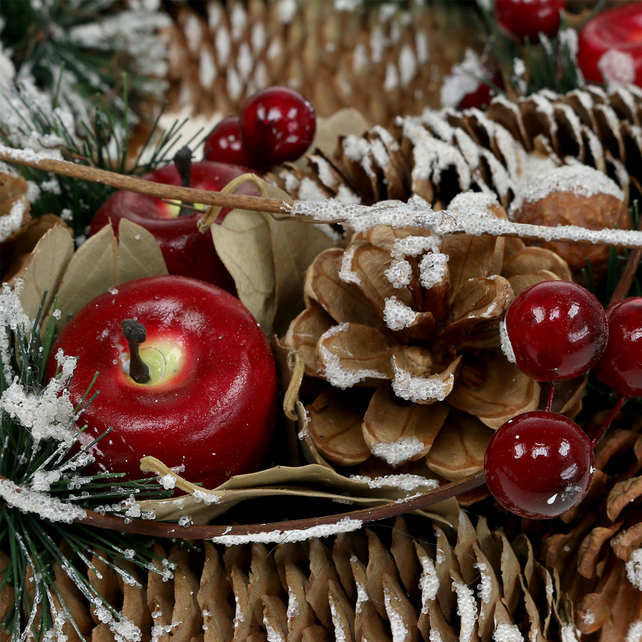 18/" guirlande de Noël Décoration//Porte Artificielle Avec Velours Poinsettias /& Neige