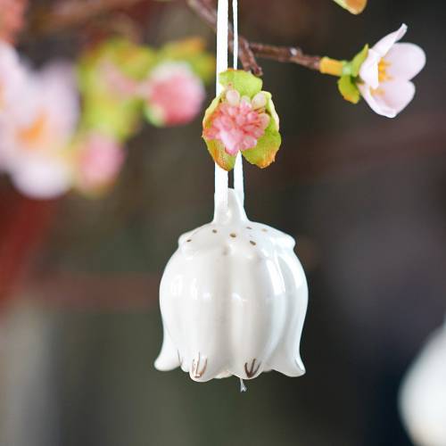 Floristik24 Cloches décoratives en forme de fleur blanc, or 4pcs