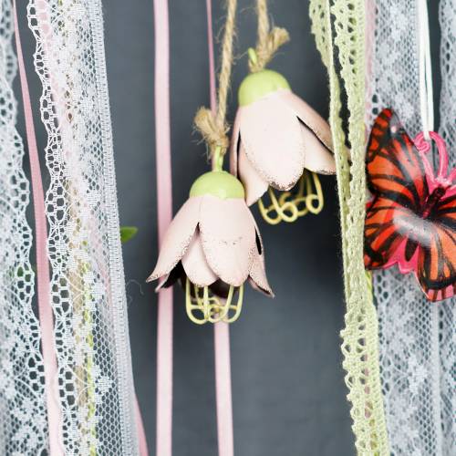 Floristik24 Fleur en métal Décoration à accrocher 13cm 3pcs