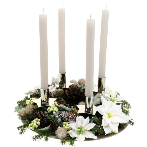 Article Etoile de Noël en bouquet blanc Ø18cm L30cm