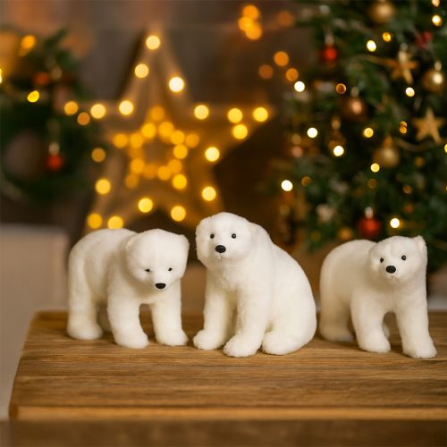 Article Figurines décoratives ours polaire debout et assis blanc 16/20 cm 3 pièces