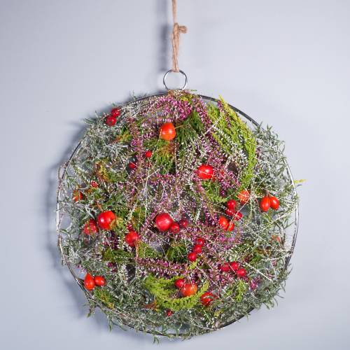 Floristik24 Bague déco argent Ø30cm 4pcs