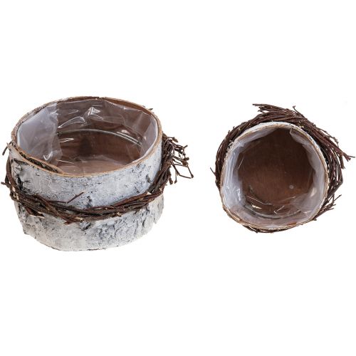 Article Jardinière bois bouleau bois bouleau pot blanc Ø11/16cm lot de 2
