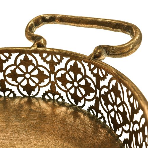 Floristik24 Plateau décoratif plateau ovale en métal doré aspect antique doré lot de 3