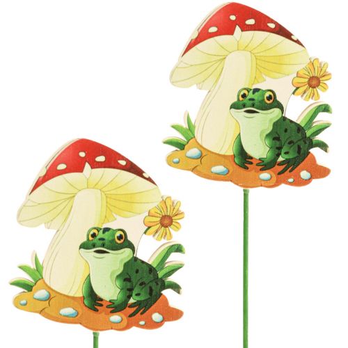 Floristik24 Bouchons décoratifs bouchons fleur en bois décoration grenouille 6.5cm 18pcs