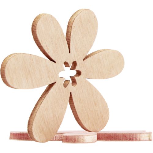 Article Fleurs en bois fleurs de décoration dispersées bois orange/rose/blanc 72pcs