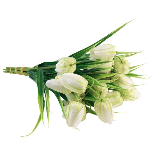 Article Fritillaria White Checkered Board Flower Fleurs artificielles 38 cm 6 pièces