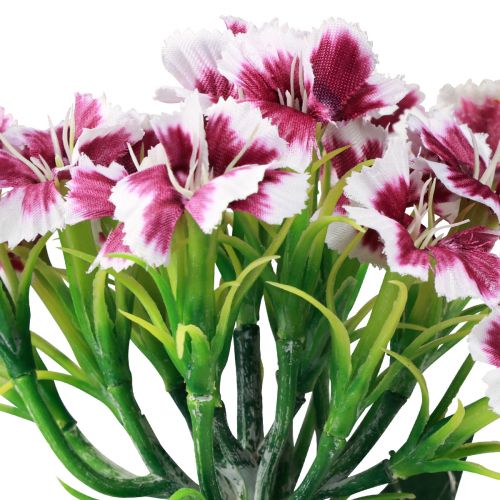 Article Oeillet barbu fleur artificielle oeillet blanc violet 52cm