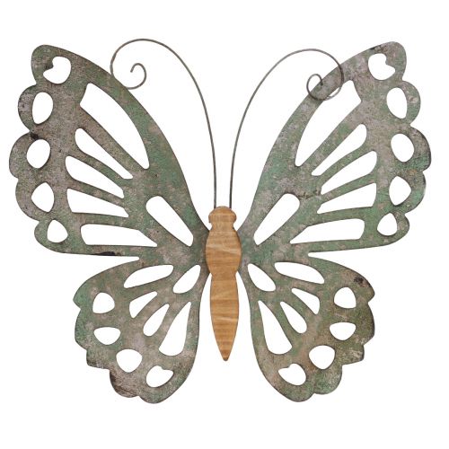 Déco Murale Papillon Déco Métal Bois Vintage 46×43cm