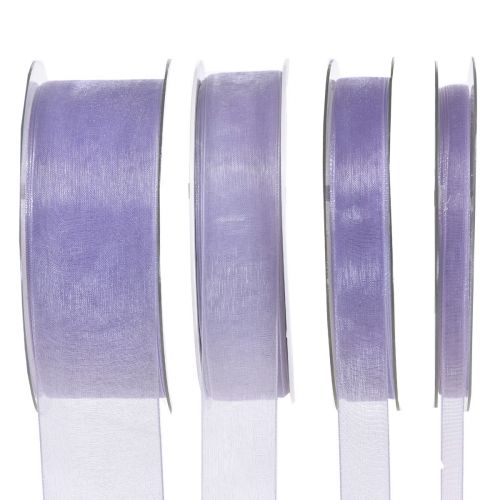 Floristik24 Ruban organza ruban cadeau ruban violet lisière 50m