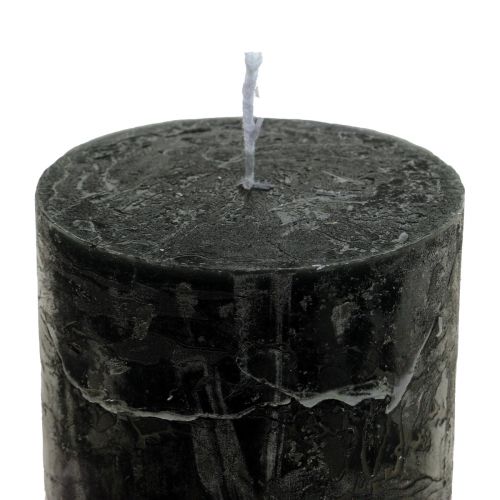 Article Bougies noires bougies piliers de couleur unie 50x100mm 4 pcs