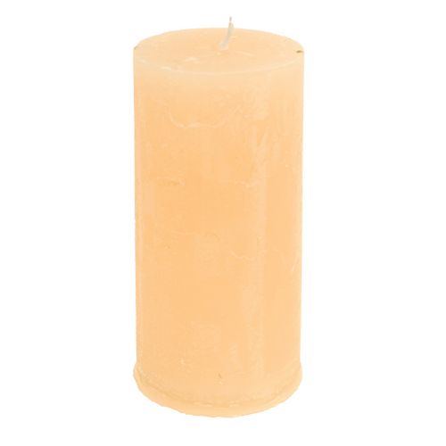 Bougies de couleur unie piliers lumineux abricot 50×100mm 4 pcs
