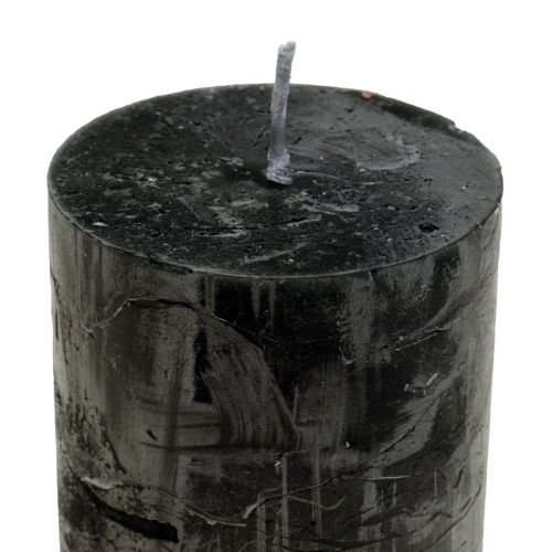 Article Bougies noires Bougies piliers de couleur unie 60x100mm 4 pcs