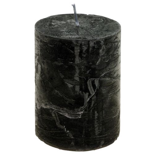 Article Bougies noires bougies piliers de couleur unie 85x120mm 2 pcs