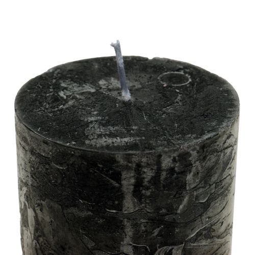 Article Bougies noires bougies piliers de couleur unie 85x120mm 2 pcs