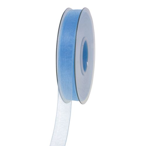 Floristik24 Ruban organza ruban cadeau bleu clair ruban bleu lisière 15mm 50m