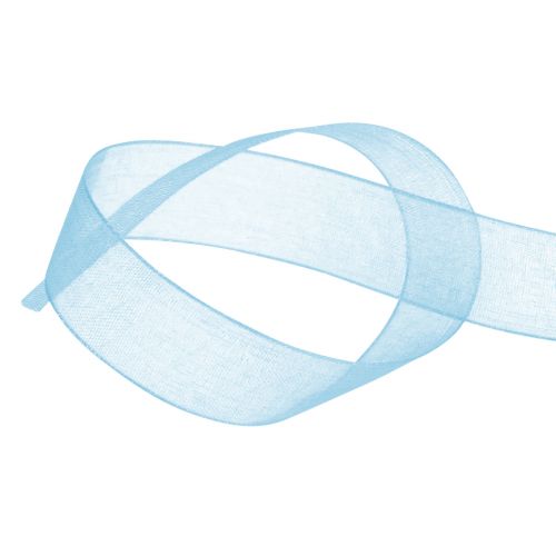 Floristik24 Ruban organza ruban cadeau bleu clair ruban bleu lisière 15mm 50m