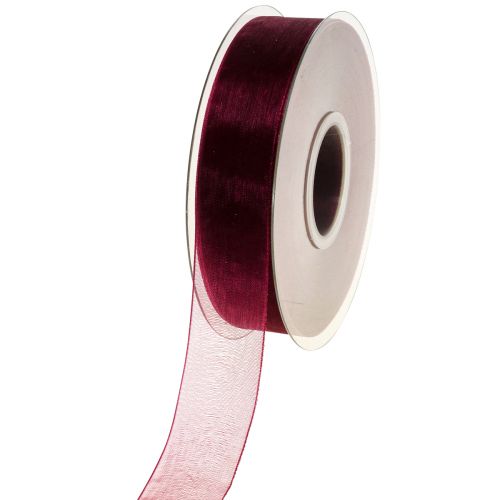 Article Ruban Organza Bordeaux 25mm 50m