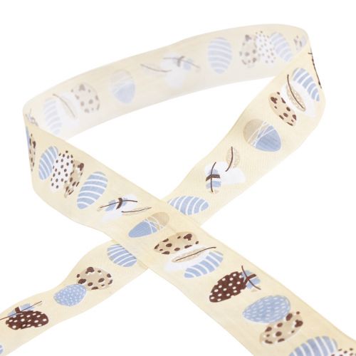 Article Ruban cadeau Ruban décoratif de Pâques Oeufs de Pâques crème 40mm 20m