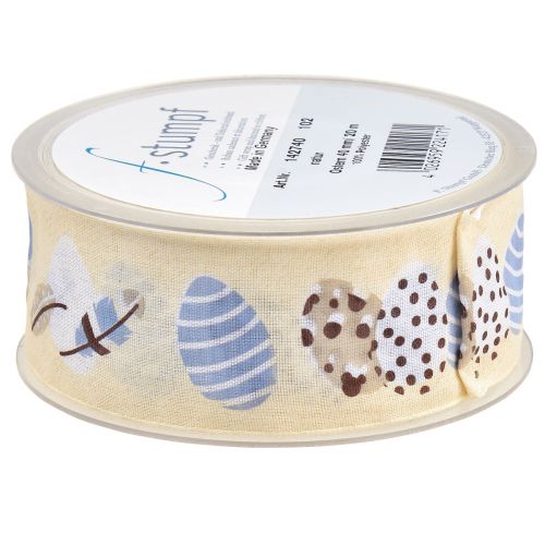 Article Ruban cadeau Ruban décoratif de Pâques Oeufs de Pâques crème 40mm 20m