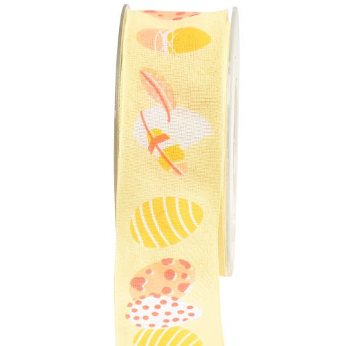 Article Ruban cadeau Ruban décoratif de Pâques Oeufs de Pâques jaune 40mm 20m