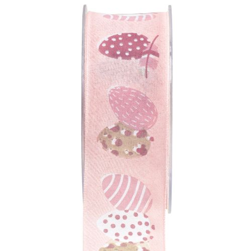 Ruban cadeau Ruban décoratif de Pâques Oeufs de Pâques rose 40mm 20m