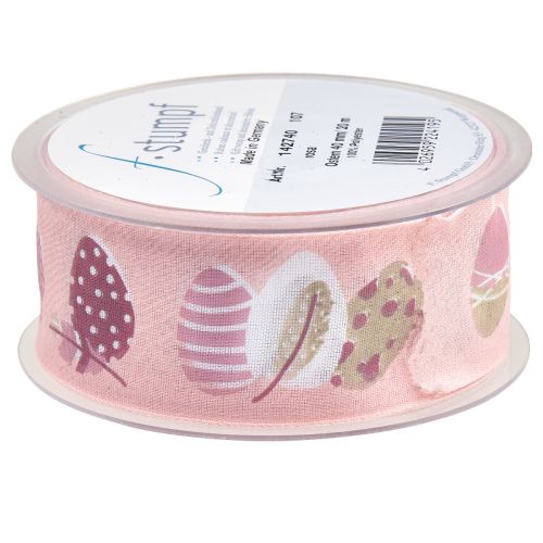 Article Ruban cadeau Ruban décoratif de Pâques Oeufs de Pâques rose 40mm 20m